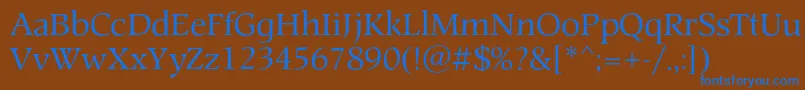 Prospectc Font – Blue Fonts on Brown Background