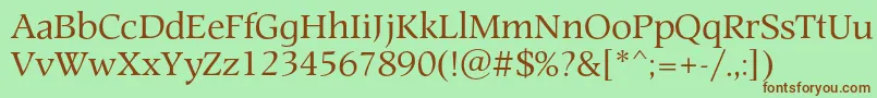 Prospectc Font – Brown Fonts on Green Background