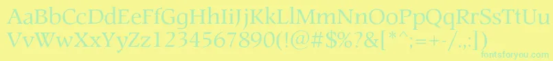 Prospectc Font – Green Fonts on Yellow Background