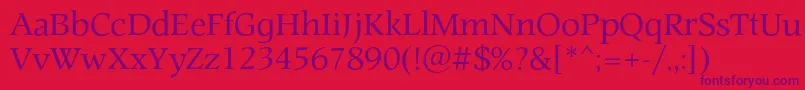 Prospectc Font – Purple Fonts on Red Background