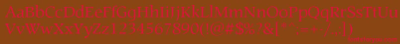 Prospectc Font – Red Fonts on Brown Background