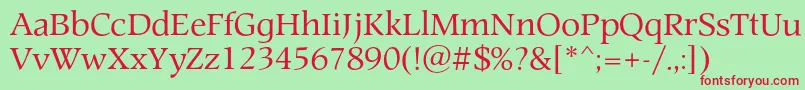 Prospectc Font – Red Fonts on Green Background