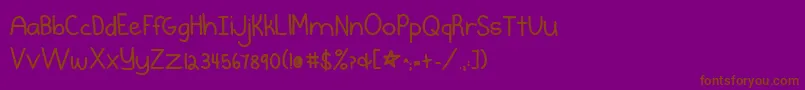 Burstmybubblebold-Schriftart – Braune Schriften auf violettem Hintergrund