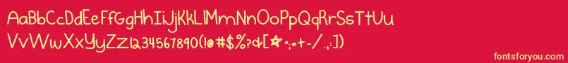 Burstmybubblebold Font – Yellow Fonts on Red Background