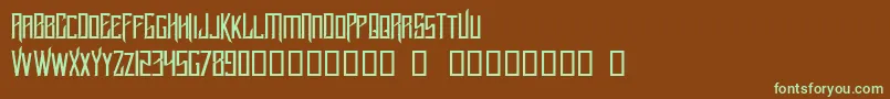 Czcionka Lucker – zielone czcionki na brązowym tle