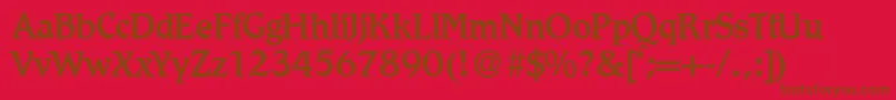 R790RomanMediumRegular Font – Brown Fonts on Red Background