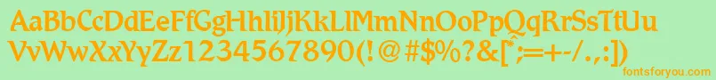 R790RomanMediumRegular Font – Orange Fonts on Green Background