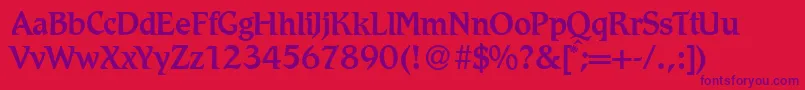 R790RomanMediumRegular Font – Purple Fonts on Red Background