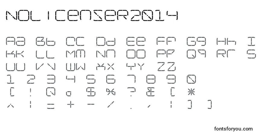 Schriftart NolicenseR2014 – Alphabet, Zahlen, spezielle Symbole