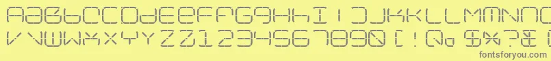 NolicenseR2014 Font – Gray Fonts on Yellow Background