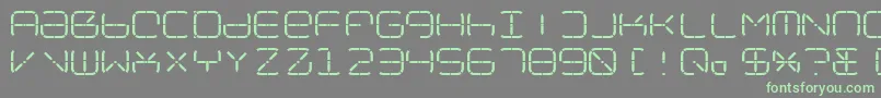 Saiba mais sobre a fonte NolicenseR2014 Fonte NolicenseR2014 – fontes verdes em um fundo cinza