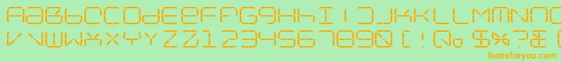 NolicenseR2014 Font – Orange Fonts on Green Background