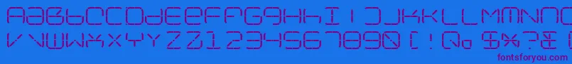 NolicenseR2014 Font – Purple Fonts on Blue Background