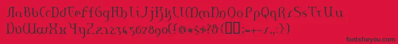 HaneRegulare Font – Black Fonts on Red Background