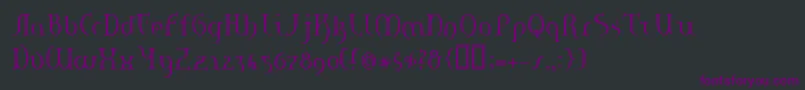 Czcionka HaneRegulare – fioletowe czcionki na czarnym tle