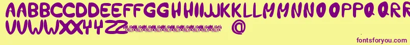 HolidayEarlierFontBySetitikasa Font – Purple Fonts on Yellow Background