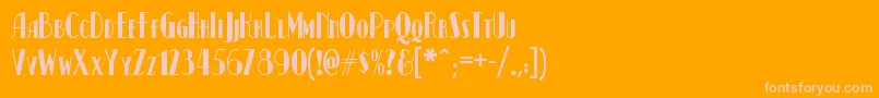 Kismetnf-Schriftart – Rosa Schriften auf orangefarbenem Hintergrund