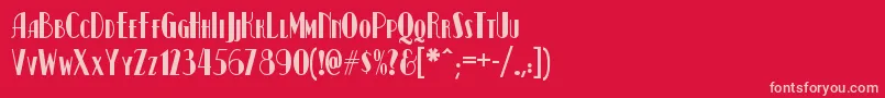 Kismetnf Font – Pink Fonts on Red Background