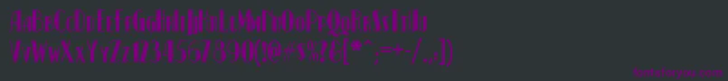 Шрифт Kismetnf – фиолетовые шрифты на чёрном фоне