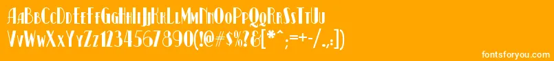 Kismetnf-Schriftart – Weiße Schriften auf orangefarbenem Hintergrund