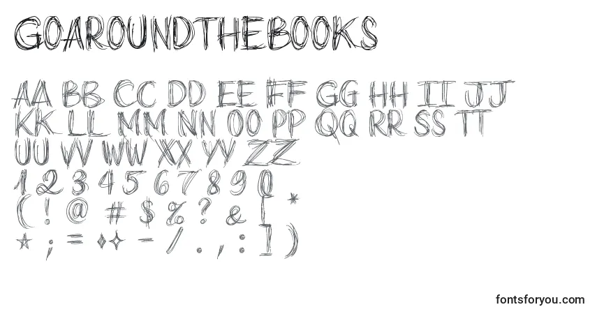 A fonte GoAroundTheBooks – alfabeto, números, caracteres especiais