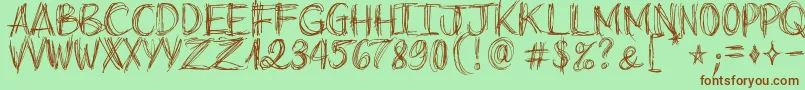 GoAroundTheBooks Font – Brown Fonts on Green Background