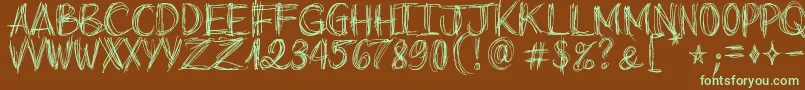 GoAroundTheBooks Font – Green Fonts on Brown Background