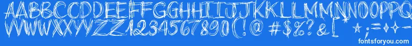 GoAroundTheBooks-Schriftart – Weiße Schriften auf blauem Hintergrund