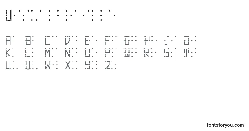 Schriftart Visualbraille – Alphabet, Zahlen, spezielle Symbole