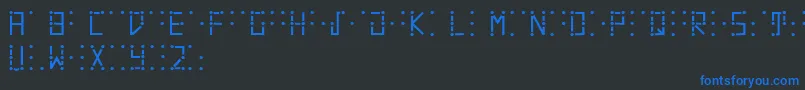 Visualbraille-Schriftart – Blaue Schriften auf schwarzem Hintergrund
