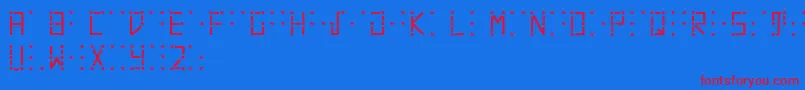 Visualbraille Font – Red Fonts on Blue Background
