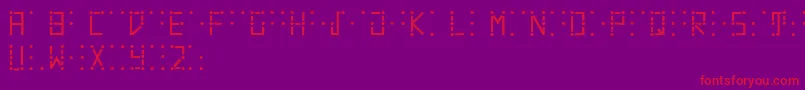 Fonte Visualbraille – fontes vermelhas em um fundo violeta