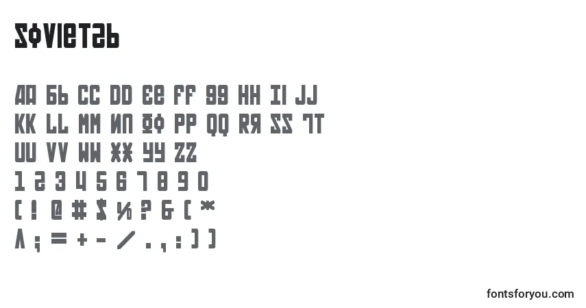 Schriftart Soviet2b – Alphabet, Zahlen, spezielle Symbole