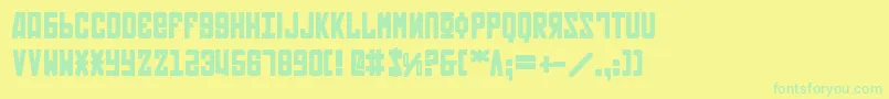 Soviet2b Font – Green Fonts on Yellow Background