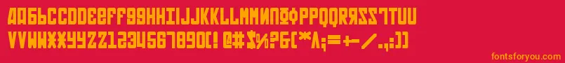 フォントSoviet2b – 赤い背景にオレンジの文字