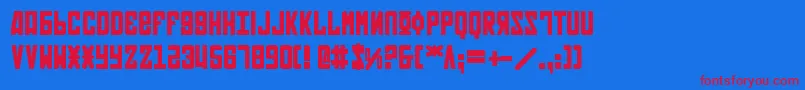 Soviet2b Font – Red Fonts on Blue Background