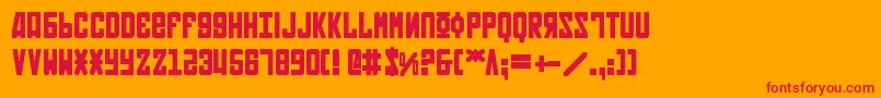 Soviet2b Font – Red Fonts on Orange Background