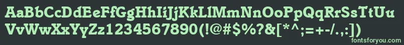 Fonte ItaliaLtBold – fontes verdes em um fundo preto