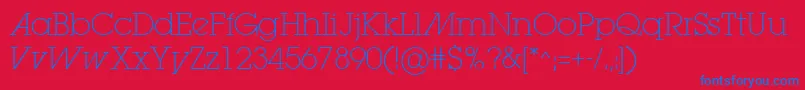 LugaextraadExtralight Font – Blue Fonts on Red Background