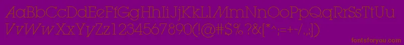 LugaextraadExtralight Font – Brown Fonts on Purple Background