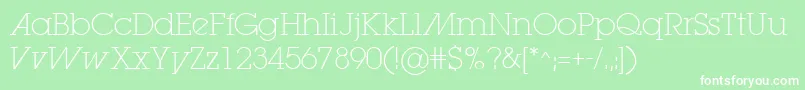 LugaextraadExtralight Font – White Fonts on Green Background