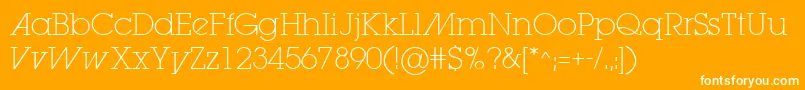 LugaextraadExtralight Font – White Fonts on Orange Background