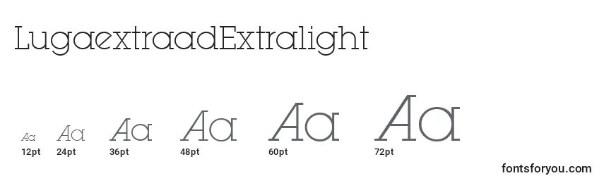 Размеры шрифта LugaextraadExtralight