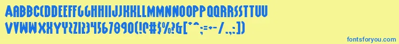 GrendelsMotherExpanded Font – Blue Fonts on Yellow Background