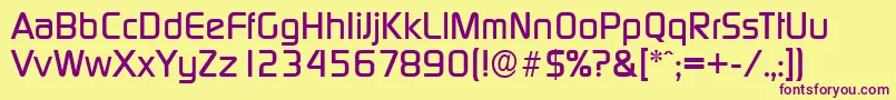 DigitalserialBold-fontti – violetit fontit keltaisella taustalla