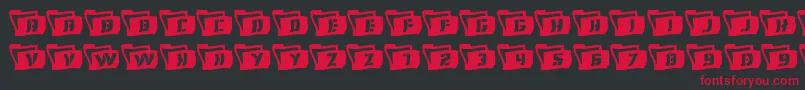 フォントEyesonlywavy2 – 黒い背景に赤い文字