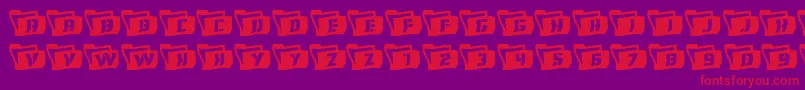 フォントEyesonlywavy2 – 紫の背景に赤い文字