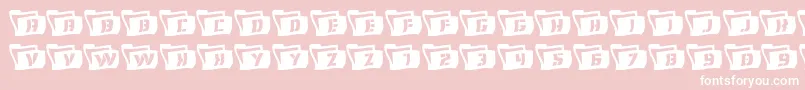 Eyesonlywavy2-Schriftart – Weiße Schriften auf rosa Hintergrund