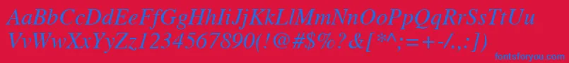 NttimesNormalitalic Font – Blue Fonts on Red Background