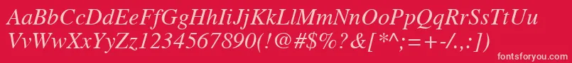 NttimesNormalitalic Font – Pink Fonts on Red Background